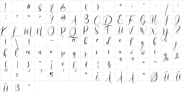 Loffers Regular  glyph index