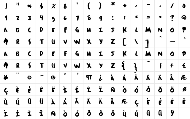 HousePaint Medium  glyph index