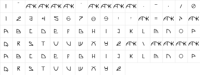 Oops Slize Regular  glyph index