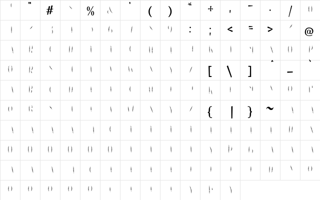 Les Paul Inline Cartoon  glyph index