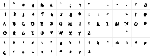 Inglorious er Regular  glyph index