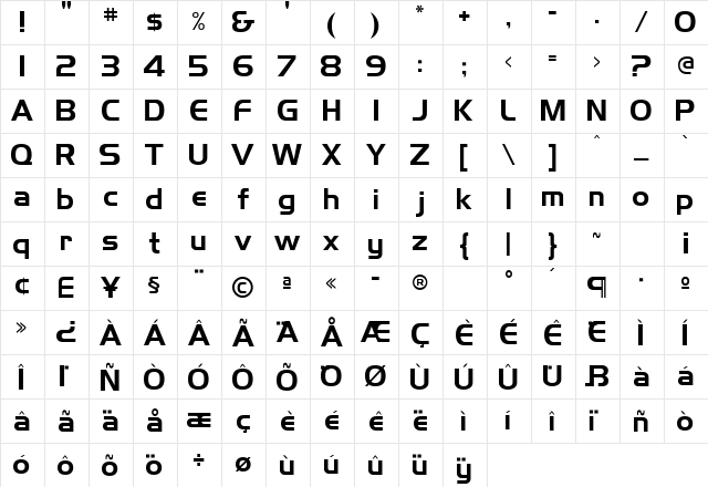HancockParkLaser Park Laser  glyph index