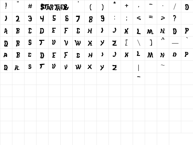 Trek Disruptor Blast Regular  glyph index