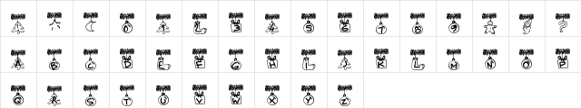 PWChristmasTinsel Medium  glyph index