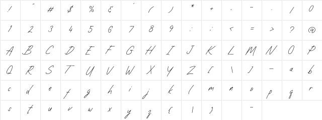 Montty Cregdie Regular  glyph index