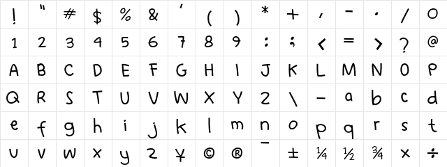 Learn to  Fly Regular  glyph index