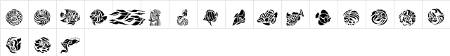 Fancy Fish Regular  glyph index