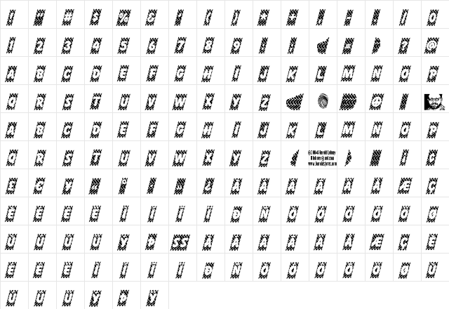 SkidzExtra Regular  glyph index