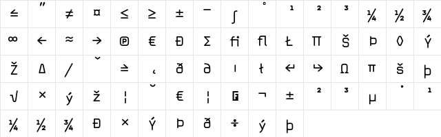 MagdaClean RegularExpert  glyph index