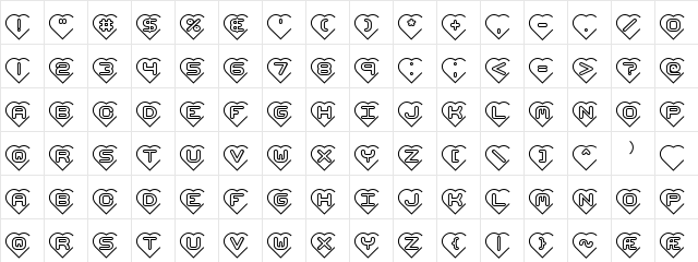 Hearts (BRK) Normal  glyph index