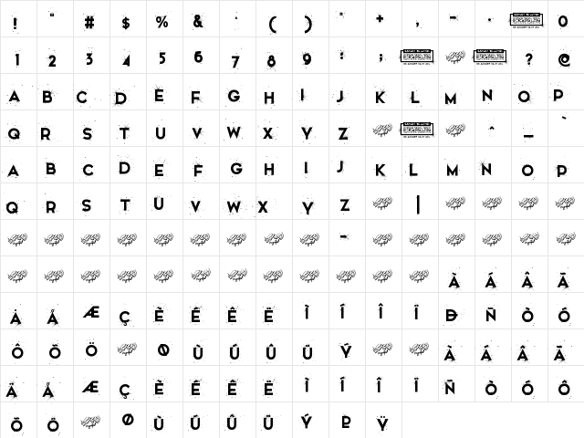 Snowinter Free  glyph index