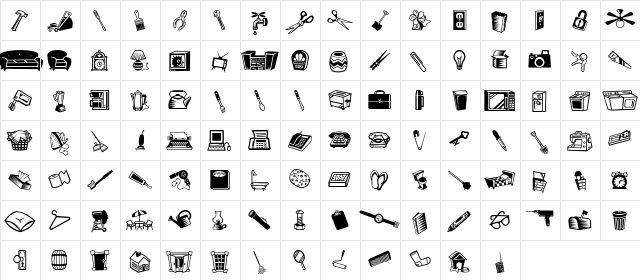 MiniPics LilStuff  glyph index