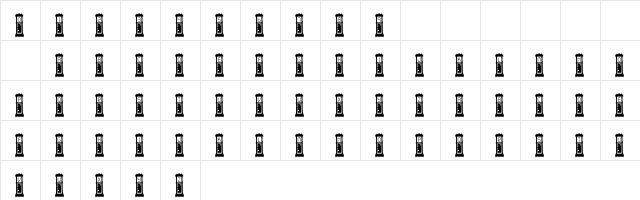 101! Ol' Gran'Dad Regular  glyph index