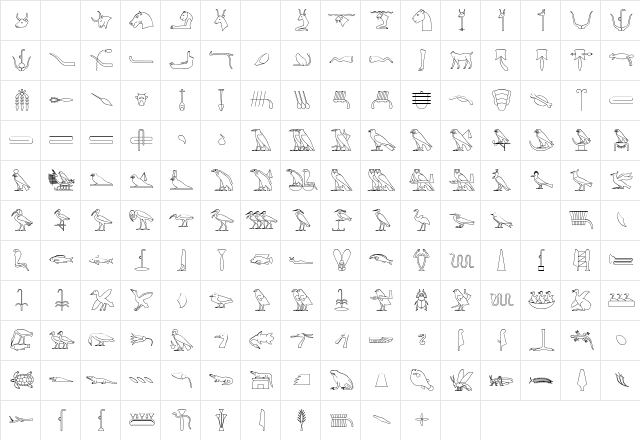 GlyphBasic2 Regular  glyph index