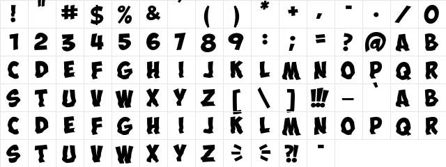 ObelixProCry Regular  glyph index