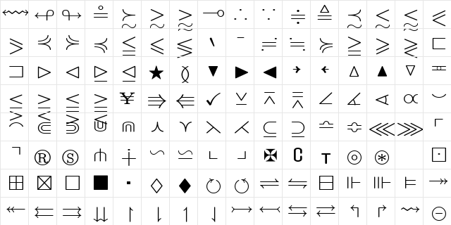 msam5 Regular  glyph index