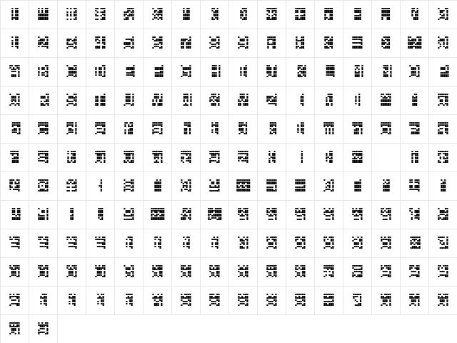 Automation Grid Regular  glyph index