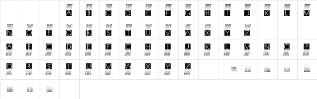 XperimentypoNr1 Oblique  glyph index