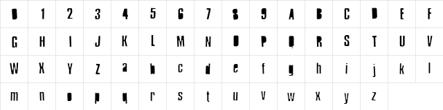 RubOn Regular  glyph index