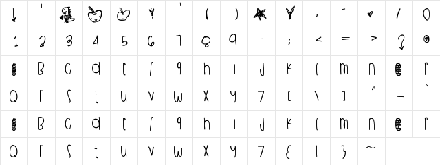 LittleGreenApples Medium  glyph index