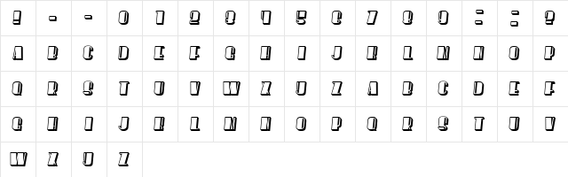 However Flat Italic  glyph index