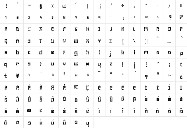 Minimum Crible  glyph index