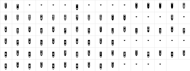 Populuxe Hearton Regular  glyph index