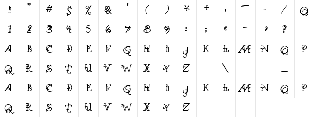 Stereo Regular  glyph index