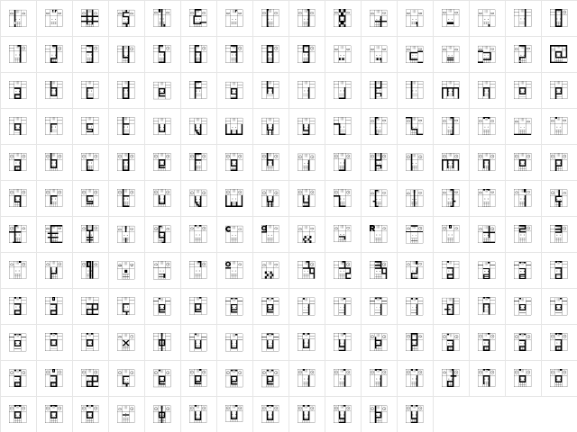 Gilcimar Regular  glyph index