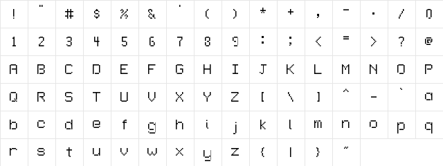 OpenUp Regular  glyph index