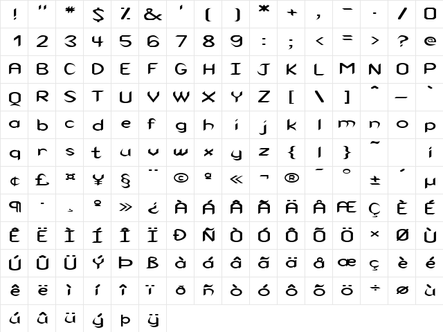 FZ BASIC 47 EX Normal  glyph index