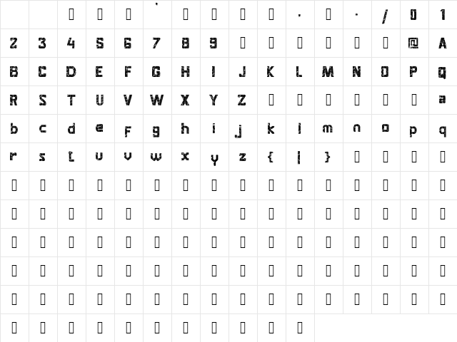 SLEMAN DEMO  glyph index