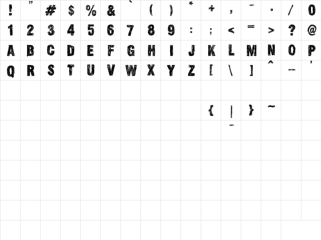 Skizzed DSG Regular  glyph index