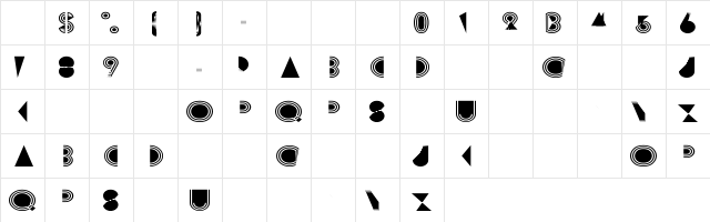 Prisma Wd Regular  glyph index