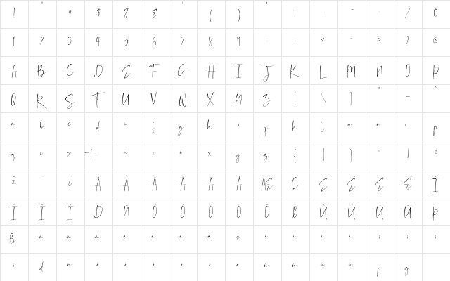 Balnes Regular  glyph index