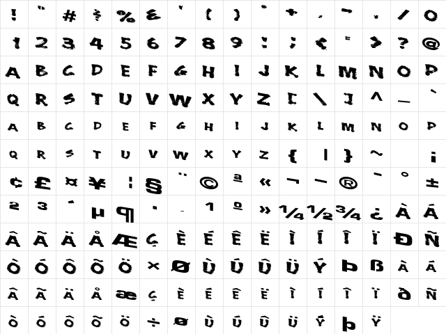 PowerSymbolPlus Regular  glyph index