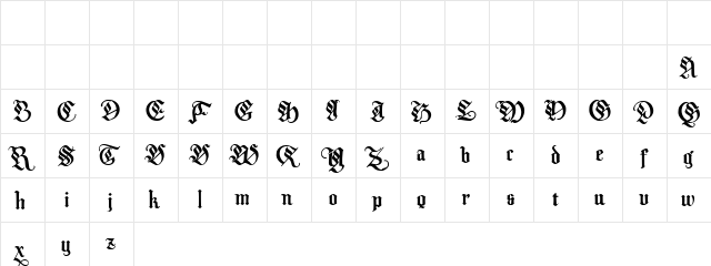 Melcheburn Demo Regular  glyph index
