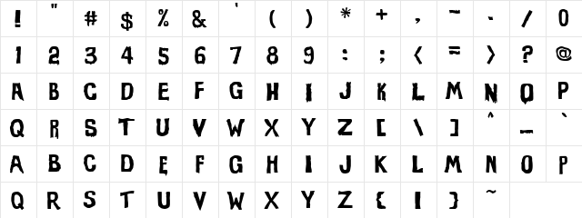 Dangerous Regular  glyph index
