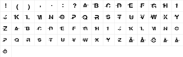 PsykoFont 2005x Regular  glyph index