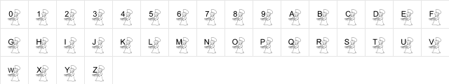 pf_cook1 Regular  glyph index
