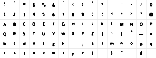 Slushfaux Regular  glyph index