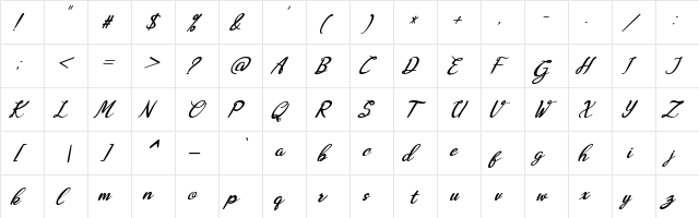 Augustavn Regular  glyph index