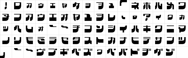 I2Raideen Regular  glyph index