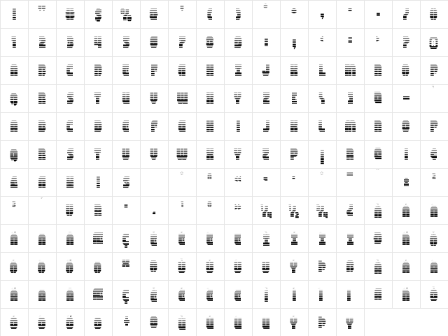 Shogunate Gradient Regular  glyph index