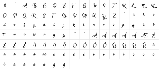 Miraculous&Christmas Regular  glyph index