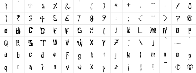 Waxtrax Medium  glyph index