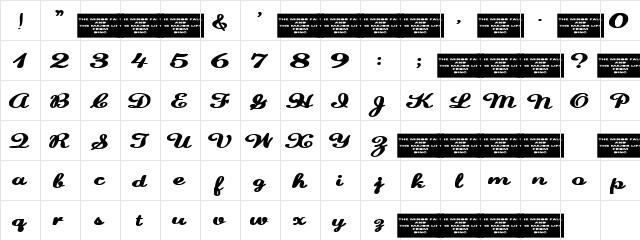 Minor Fall Regular  glyph index