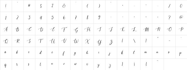 Scary_Ghost_Script Regular  glyph index