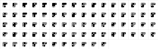 Brailler V3 Regular  glyph index