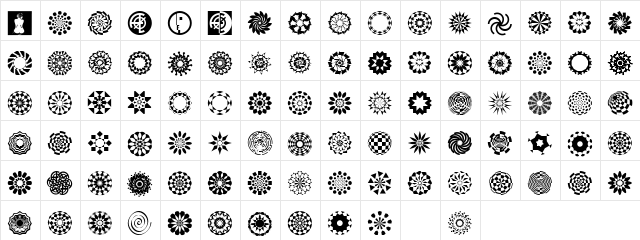 Wach Op-Art Regular  glyph index